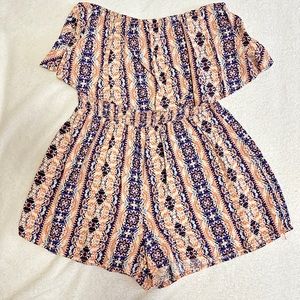 Pink tribal print strapless Romper | Rue21 | Medium